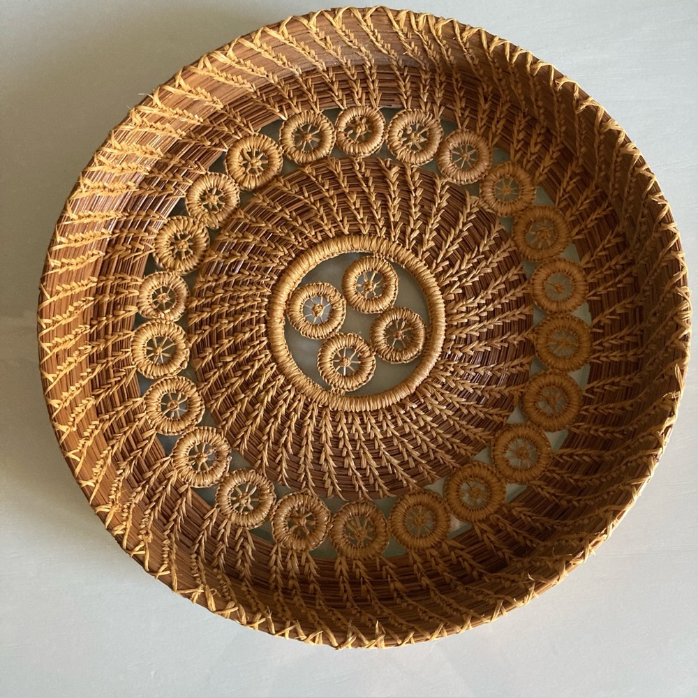 Unique Vintage Woven Basket Tray